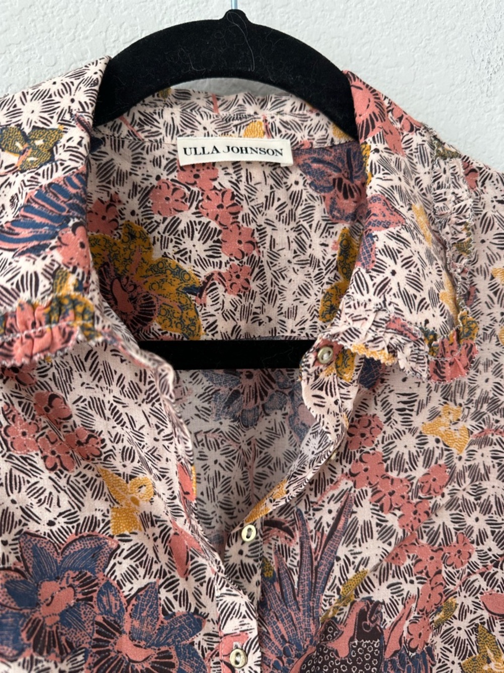 Ulla Johnson Long Puff-Sleeve Cotton Circe Blouse SZ US 0 - Picture 3 of 6